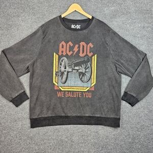 Rock On! Vintage Vibe AC/DC "We‎ Salute You" Cannon Crewneck Sweatshirt